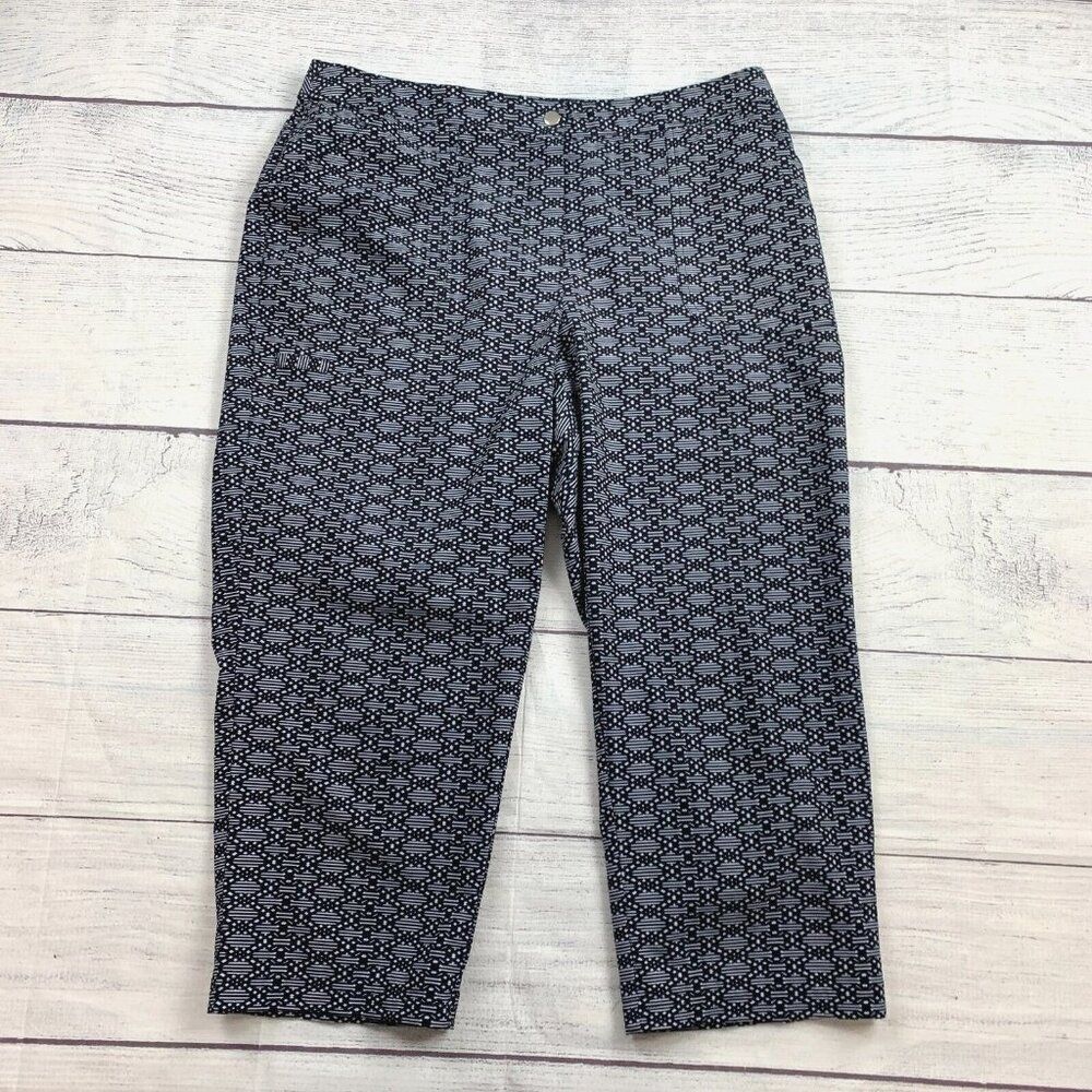 Weekend's by Chico's Capri Pants sz 2 (12) Patterned Inseam 22" Lightweight